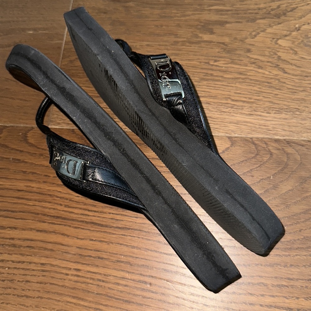 Christian Dior Diorissmo Black Logo Platform Flip Flops Flop Sandals - Picture 8 of 17